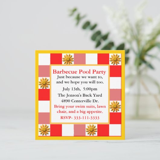 カラフルなおもしろいのパーティの招待状 招待状 (スタンド正面)