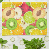 カラフルなおもしろいのフルーツパターン キッチンタオル (折り畳み)