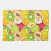 カラフルなおもしろいのフルーツパターン キッチンタオル (横)