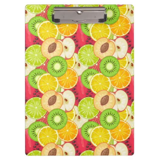 カラフルなおもしろいのフルーツパターン クリップボード (正面)