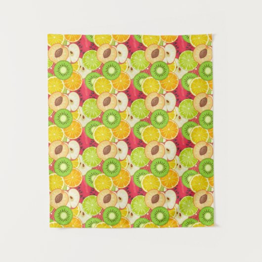 カラフルなおもしろいのフルーツパターン タペストリー (正面)