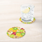 カラフルなおもしろいのフルーツパターン ペーパーコースター (インサイチュ)