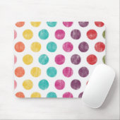 カラフルなおもしろいのレトロの水玉模様パターン マウスパッド (マウス)