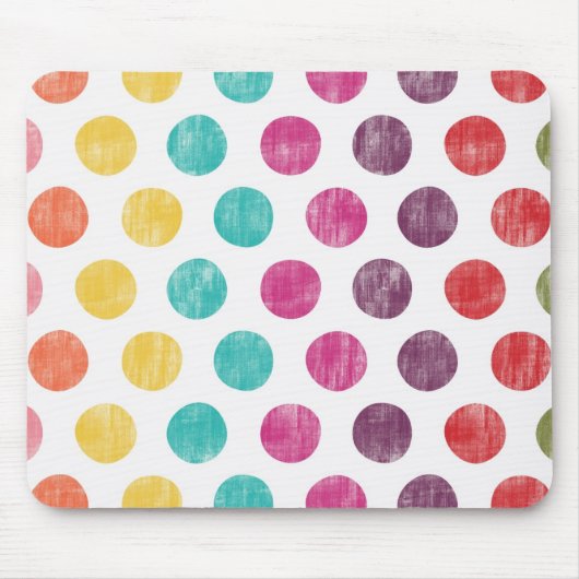 カラフルなおもしろいのレトロの水玉模様パターン マウスパッド (正面)