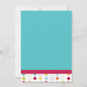 カラフルなおもしろいの双生児の最初誕生日の招待状 招待状 (裏面)