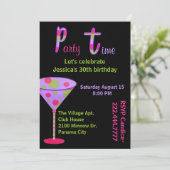 カラフルなおもしろいの大人の誕生日のパーティの招待状 招待状 (スタンド正面)