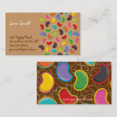 カラフルなおもしろいキャンデーの素晴しいレトロのゼリー菓子の破裂音 名刺 (正面/裏面)