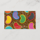 カラフルなおもしろいキャンデーの素晴しいレトロのゼリー菓子の破裂音 名刺 (裏面)