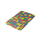 カラフルなおもちゃのブロックの背景パターン バスマット (アングル)