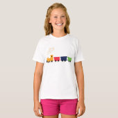 カラフルなおもちゃの列車のTシャツ Tシャツ (正面フル)