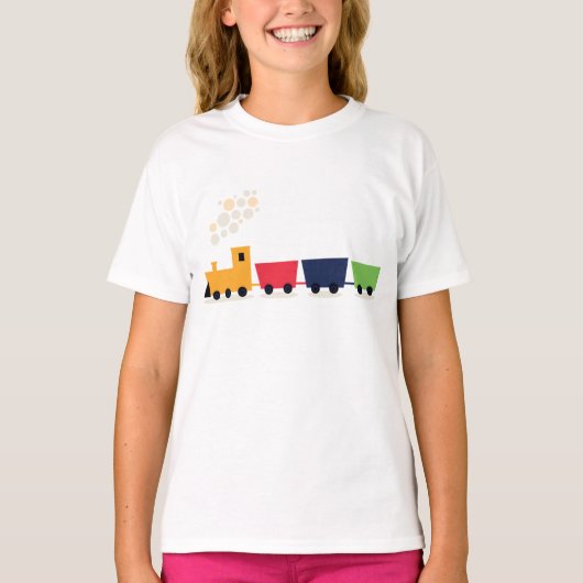 カラフルなおもちゃの列車のTシャツ Tシャツ (正面)