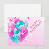 カラフルなお祝い風船 ポストカード (正面/裏面)