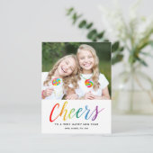 カラフルなお祝い ホリデー 新年 ポストカード (スタンド正面)