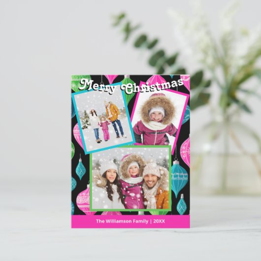 カラフルなお祭り気分を満喫する3枚の写真のカード シーズンカード (スタンド正面)