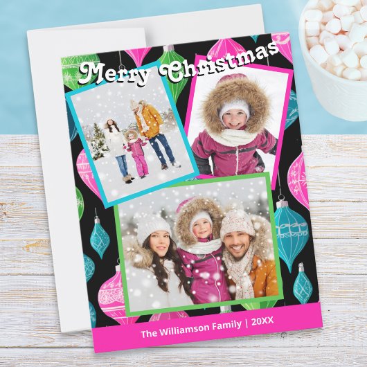 カラフルなお祭り気分を満喫する3枚の写真のカード シーズンカード