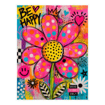カラフルなお花で幸せポップアート