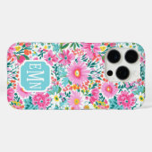 カラフルなお花のイニシャル入り Case-Mate iPhoneケース (裏面 (横))