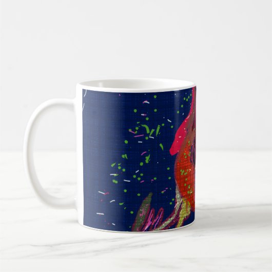 カラフルなお花のマグカップ コーヒーマグカップ (左)