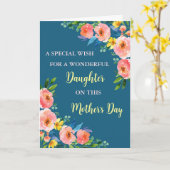 カラフルなお花の娘へ、ハッピー マザーズデー カード (黄色い花)