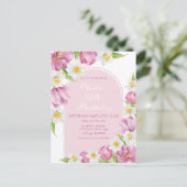 カラフルなお花の子供の誕生日 ポストカード (スタンド正面)