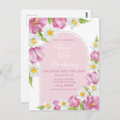 カラフルなお花の子供の誕生日 ポストカード (正面/裏面)