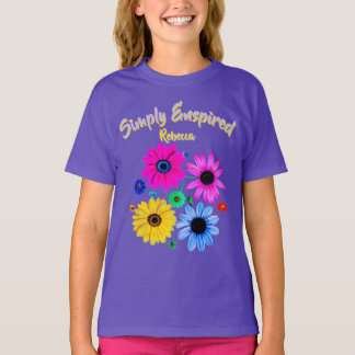 カラフルなお花の子供Tシャツ Simply Enspired Tシャツ