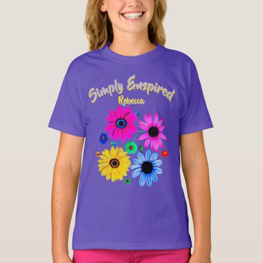 カラフルなお花の子供Tシャツ Simply Enspired Tシャツ (正面)
