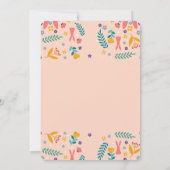 カラフルなお花の幸せなイースターバニー シーズンカード (裏面)