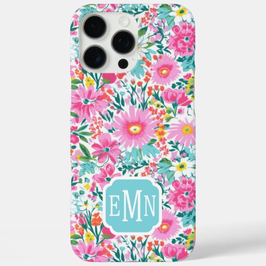 カラフルなお花の庭のモノグラム Case-Mate iPhoneケース (裏面)
