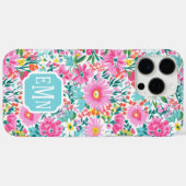 カラフルなお花の庭のモノグラム Case-Mate iPhoneケース (裏面 (横))