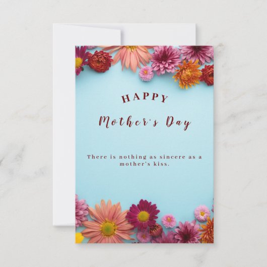 カラフルなお花の母の日グリーティングカード カード (正面)