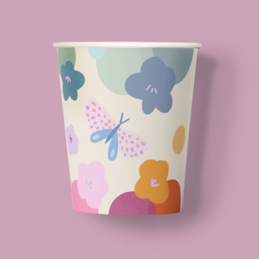 カラフルなお花の誕生日ドーパミン紙コップ 紙コップ