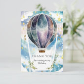 カラフルなお誕生日の気球 サンキューカード (スタンド正面)