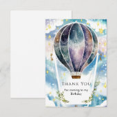 カラフルなお誕生日の気球 サンキューカード (正面/裏面)