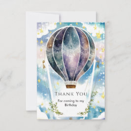 カラフルなお誕生日の気球 サンキューカード