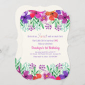 カラフルなお誕生日パーティーの招待状 招待状 (正面/裏面)