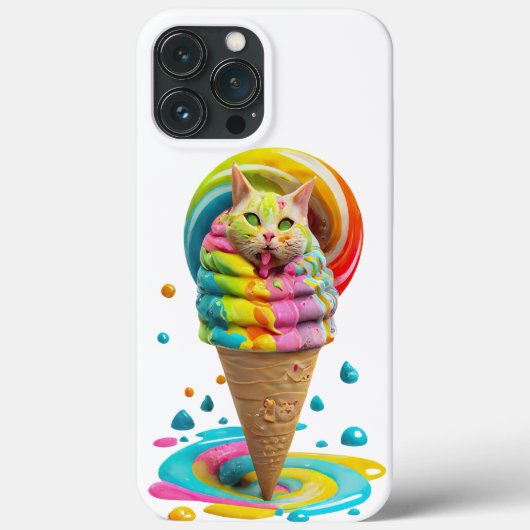 カラフルなかわいい猫のアイスコーン Case-Mate iPhoneケース (裏面)