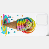カラフルなかわいい猫のアイスコーン Case-Mate iPhoneケース (裏面 (横))