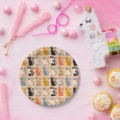 カラフルなかわいい猫 ペーパープレート (パーティー)