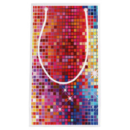 カラフルなきらきら光るギフトのバッグ スモールペーパーバッグ