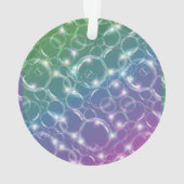 カラフルなきらめくで澄んで半透明な泡 オーナメント (裏面)