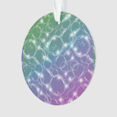 カラフルなきらめくで澄んで半透明な泡 オーナメント (正面)