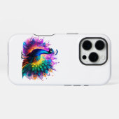 カラフルなくじゃくのアート iPhoneケース (裏面横)