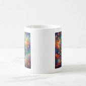 カラフルなくじゃく+花々 コーヒーマグカップ (中央)