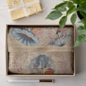 カラフルなくらげの海洋生物のヴィンテージの古書のページ 薄葉紙 (ギフト)