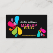 カラフルなしぶきのメーキャップアーティスト 名刺 (正面)