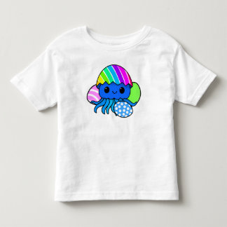 カラフルなたまごをあつめたイースターのかわいいタコのキッズTシャツ トドラーTシャツ