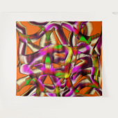 カラフルなねじれた切り抜き ピンクのくぼんだ傷 タペストリー (正面(横))