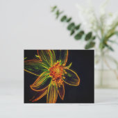 カラフルなひまわりの抽象花アート ポストカード (スタンド正面)