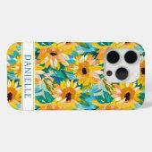 カラフルなひまわりの絵のイニシャル入り Case-Mate iPhoneケース (裏面 (横))
